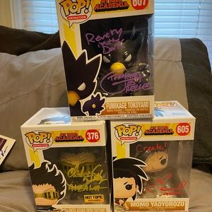Lot of 3 My Hero Academia Autographed Funko Pops!